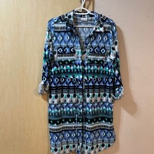 Women Medium Petite Shirt Dress 90’s Style